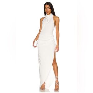 NWOT - AMANDA UPRICHARD - Mockneck backless ivory dress